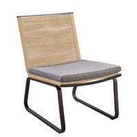 Yoi - Kome lounge chair alu black/rope natural/soil - thumbnail