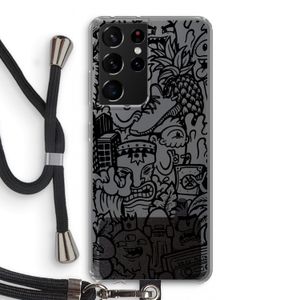 Vexx Black Mixtape: Samsung Galaxy S21 Ultra Transparant Hoesje met koord
