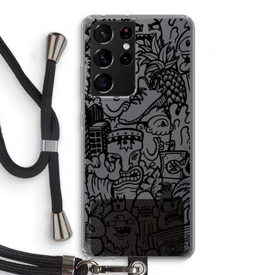 Vexx Black Mixtape: Samsung Galaxy S21 Ultra Transparant Hoesje met koord