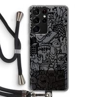 Vexx Black Mixtape: Samsung Galaxy S21 Ultra Transparant Hoesje met koord