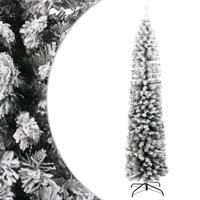 VidaXL Kunstkerstboom met sneeuw smal 240 cm pvc groen