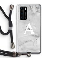 Ivory Marble: Huawei P40 Transparant Hoesje met koord