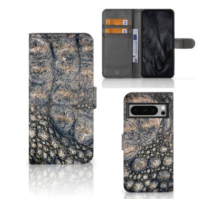Google Pixel 8 Pro | Telefoonhoesje | Met pasjeshouder | Krokodillenprint