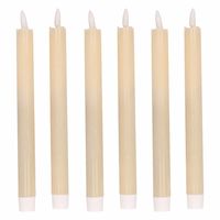 6x Creme witte Led kaarsen/dinerkaarsen 25,5 cm