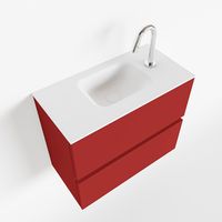 Toiletmeubel Mondiaz Ada | 60 cm | Meubelkleur Fire | Lex wastafel Talc Midden | 1 kraangat