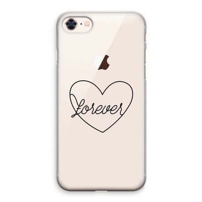 Forever heart black: iPhone 8 Transparant Hoesje