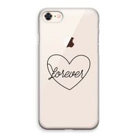 Forever heart black: iPhone 8 Transparant Hoesje