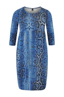 Yoek Jurk met plooien | Blauw | Maat 42/44