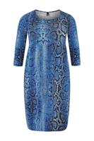 Yoek Jurk met plooien | Blauw | Maat 42/44