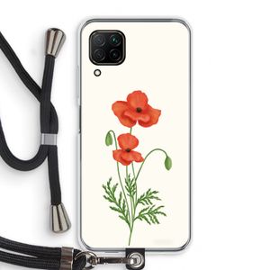 Red poppy: Huawei P40 Lite Transparant Hoesje met koord