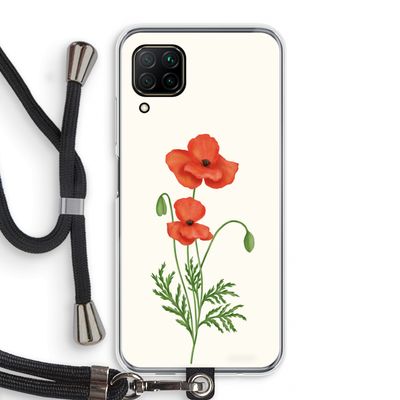 Red poppy: Huawei P40 Lite Transparant Hoesje met koord