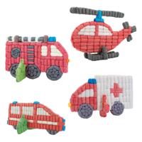 Playmais kaarten versieren brandweerwagen