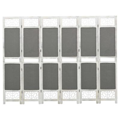Kamerscherm met 6 panelen 210x165 cm stof grijs