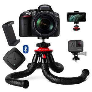 Fotopro Flexibel Statief XL met telefoonhouder, GoPro-mount en Bluetooth afstandsbediening UFO2