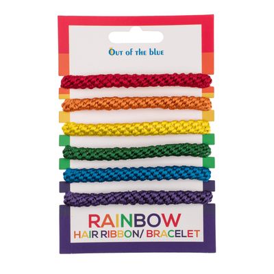 Armbandjes/haarbandjes - Gay Pride/Regenboog thema kleuren - setje van 6x stuks