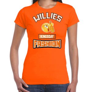 Oranje Koningsdag t-shirt - Willies Kingsday fashion - dronken - dames