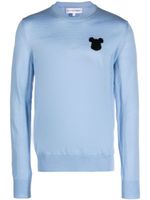 Comme Des Garçons Shirt pull en maille intarsia à col rond - Bleu