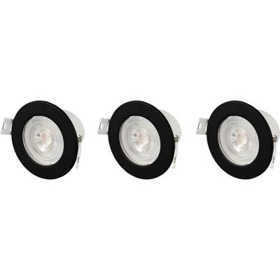 Sygonix SY-6418010 LED-inbouwlamp Set van 3 stuks LED LED 5.5 W Zwart