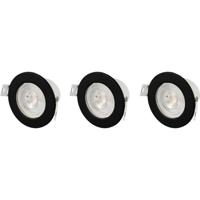 Sygonix SY-6418010 LED-inbouwlamp Set van 3 stuks LED LED 5.5 W Zwart