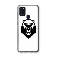 Angry Bear (white): Samsung Galaxy A21s Transparant Hoesje