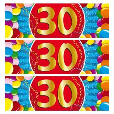 30 jaar leeftijd sticker - 5x - 19 x 6 cm - verjaardag - jubileum - versiering