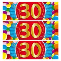 30 jaar leeftijd sticker - 5x - 19 x 6 cm - verjaardag - jubileum - versiering