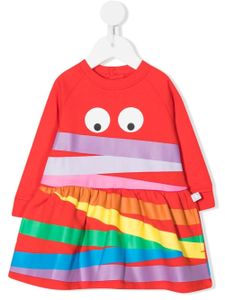 Stella McCartney Kids robe en coton à rayures arc-en-ciel - Rouge