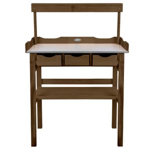 Esschert Design oppottafel met lade en rek bruin