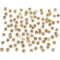 Creativ Company Knijpkralen, d 2 mm, goud, 100 stuk/ 1 doos