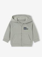 Sweater met rits en capuchon baby groengrijs