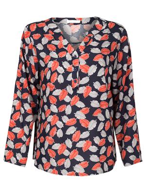 Blouse Bladeren Navy