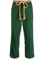 Alysi pantalon droit à motif pied-de-poule - Vert