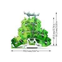 WAGO 2002-3237 Aardklem 3-etages 5.20 mm Spanveer Toewijzing: Terre Groen, Geel 50 stuk(s)