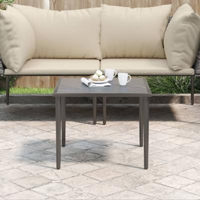 Tuintafel 48x48x37 cm staal grijs