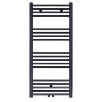 Designradiator BWS Nile Gobi 120x40cm Geborsteld Mat Zwart midden/zij-aansluiting