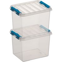 2x Opberg boxen/opbergdozen 3 liter 20 x 15 x 14 cm kunststof