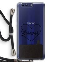 Forever heart black: Honor 9 Transparant Hoesje met koord