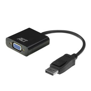 ACT AC7515 video kabel adapter 0,15 m DisplayPort VGA (D-Sub) Zwart