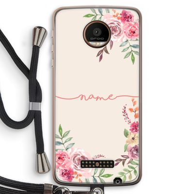 Rozen: Motorola Moto Z Force Transparant Hoesje met koord