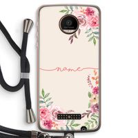 Rozen: Motorola Moto Z Force Transparant Hoesje met koord
