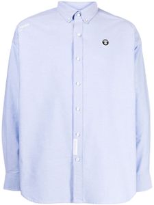 AAPE BY *A BATHING APE® chemise en coton à patch logo - Bleu