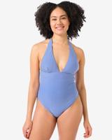 HEMA Dames Badpak Seersucker Blauw (blauw)