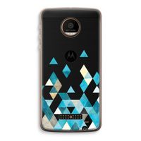 Gekleurde driehoekjes blauw: Motorola Moto Z Force Transparant Hoesje