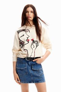 Sweatshirt met arty illustratie