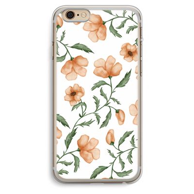 Peachy flowers: iPhone 6 Plus / 6S Plus Transparant Hoesje
