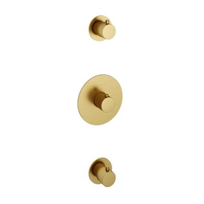 Hotbath Cobber afbouwdeel inbouwthermostaat met 2 stopkranen geborsteld messing (goud) PVD CB007EXTBBP