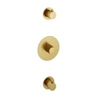 Hotbath Cobber afbouwdeel inbouwthermostaat met 2 stopkranen geborsteld messing (goud) PVD CB007EXTBBP