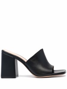 Gianvito Rossi mules en cuir à talon épais - Noir