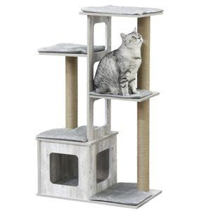 Krabpaal - Kattenspeeltjes - Kattenhuis - Katten - Grijs - 67 x 38.5 x 114 cm