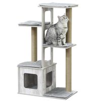 Krabpaal - Kattenspeeltjes - Kattenhuis - Katten - Grijs - 67 x 38.5 x 114 cm - thumbnail